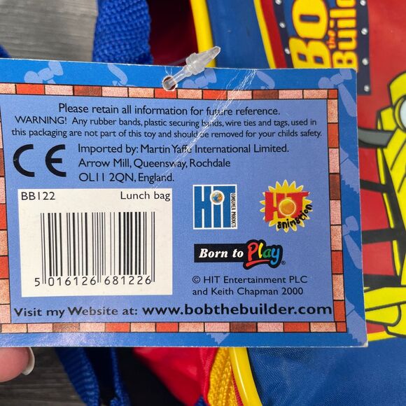 Vintage 2000 Bob the Builder Lunch Bag with Wendy Puppet & Sandylion Stickers - Picture 5 of 12